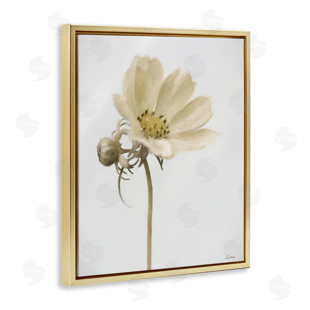 Lori Deiter Simple Beauty Soft Flower Gold Floating Frame Canvas Wall Art Print