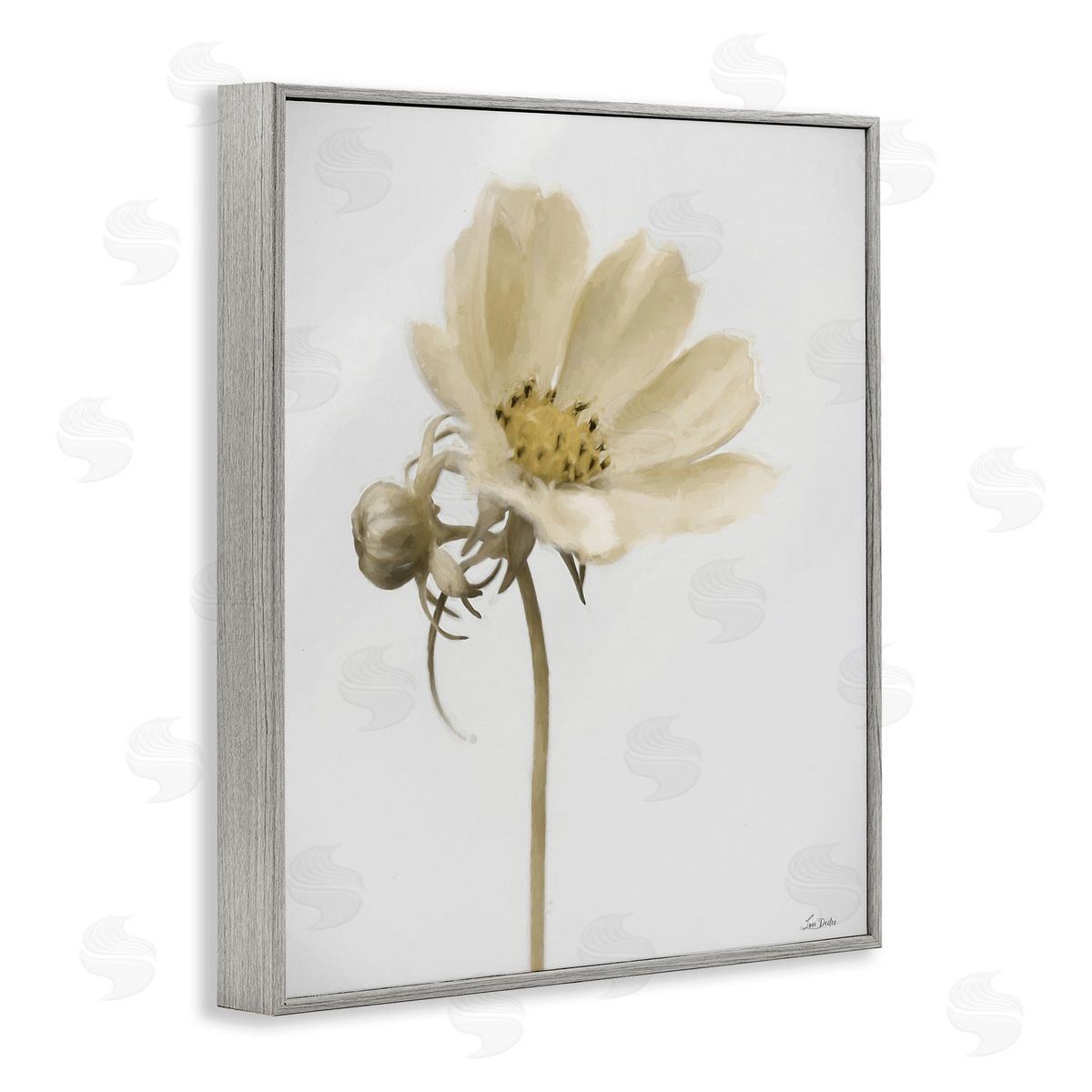 Lori Deiter Simple Beauty Soft Flower Gray Framed Giclee Wall Art Print