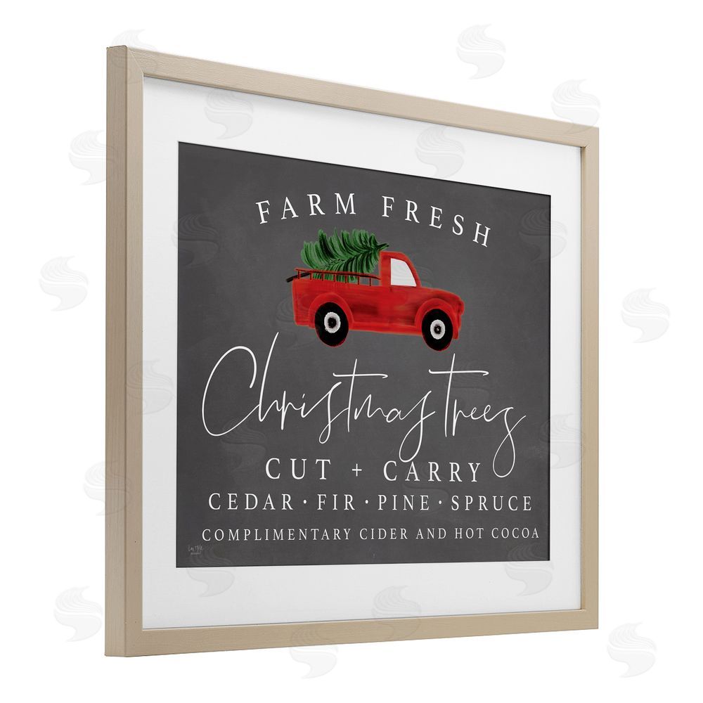 Lux + Me Designs Farm Fresh Trees over Grey Birch Framed Print Under Glass Art