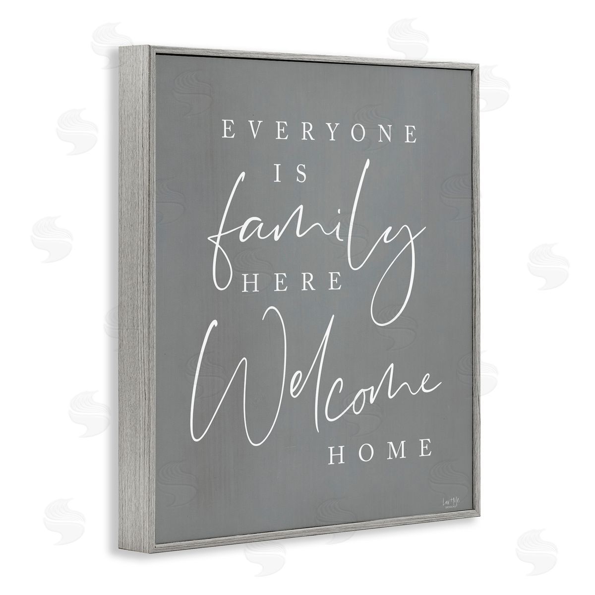 Lux + Me Designs Everyone is Family Here Gray Framed Giclee Wall Art Print