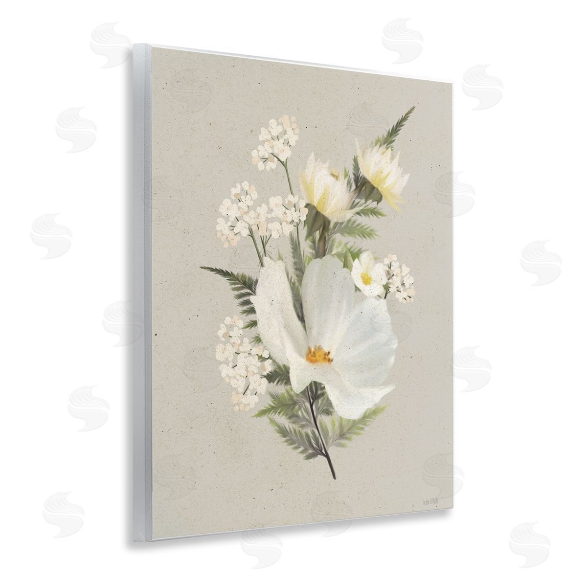 House Fenway Paper Flowers White Blossom Wall Plaque Art Print