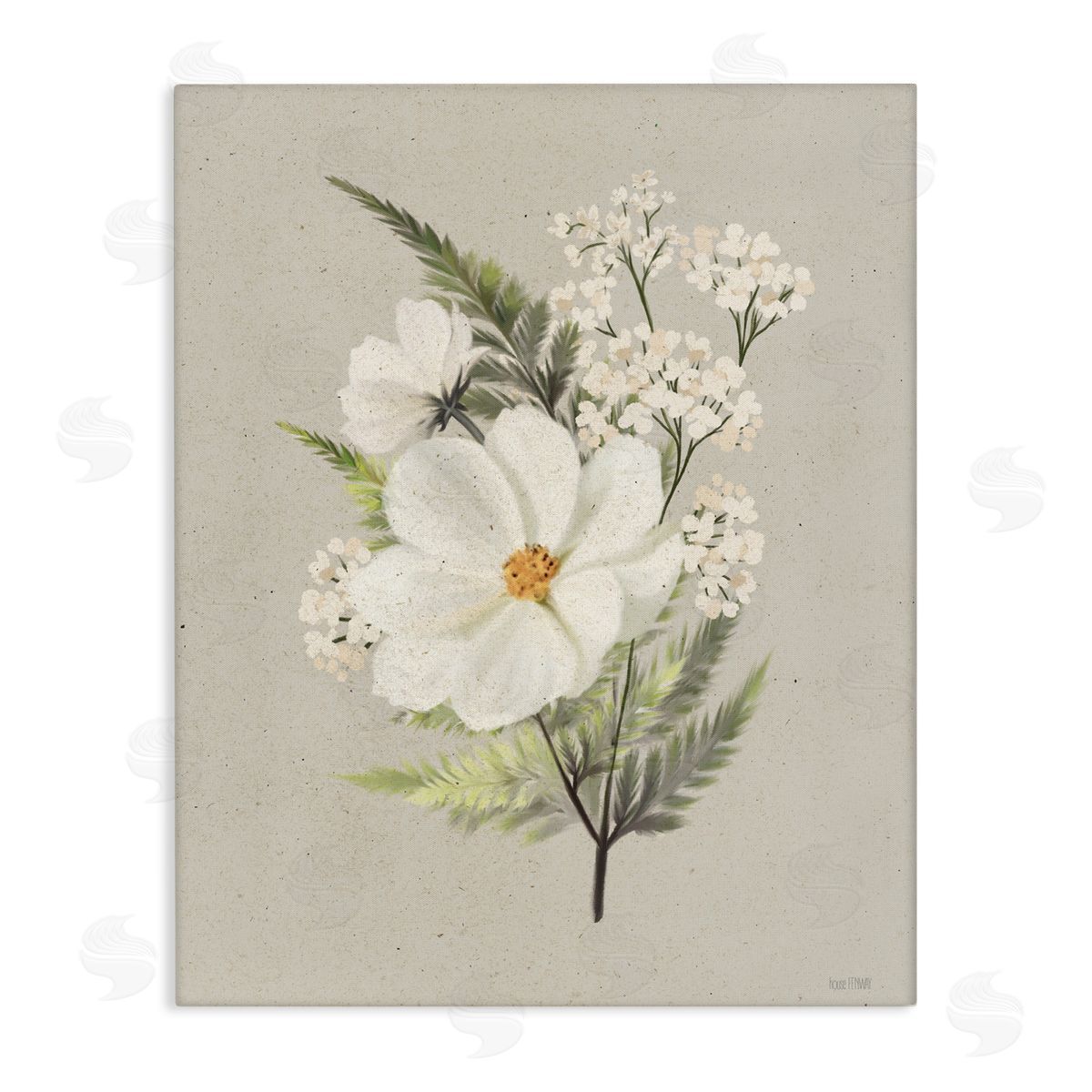 House Fenway Paper Flowers Lush Blossoms Canvas Wall Art Print