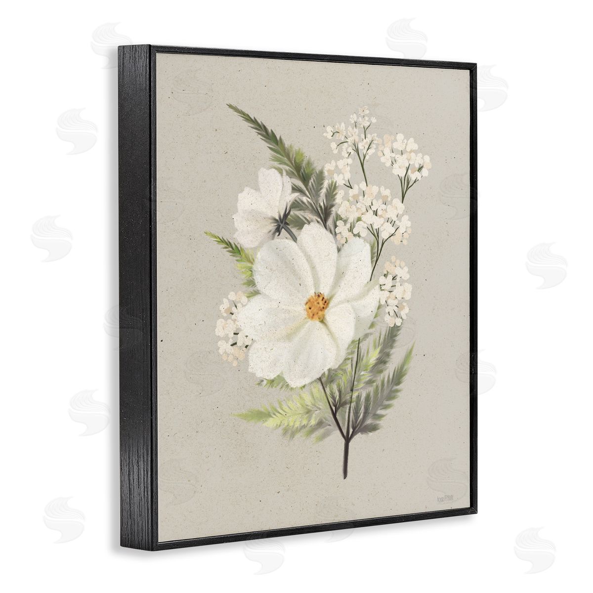 House Fenway Paper Flowers Lush Blossoms Black Framed Giclee Wall Art Print