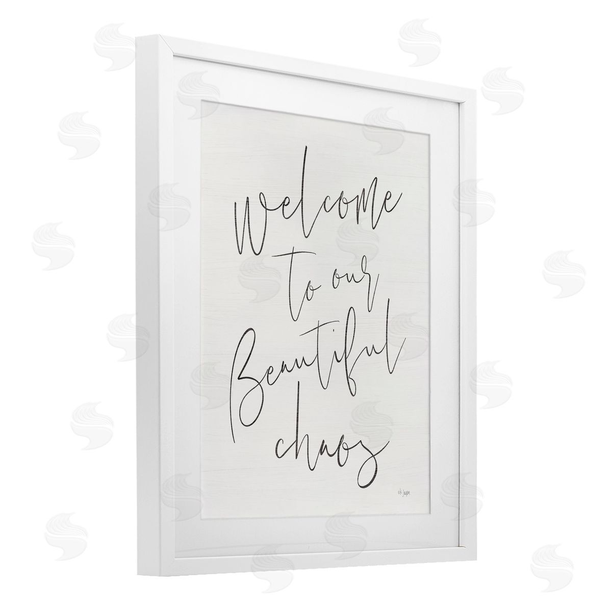 Jaxn Blvd. Welcome to Beautiful Chaos White Framed Print Under Glass with Mat Wall Art