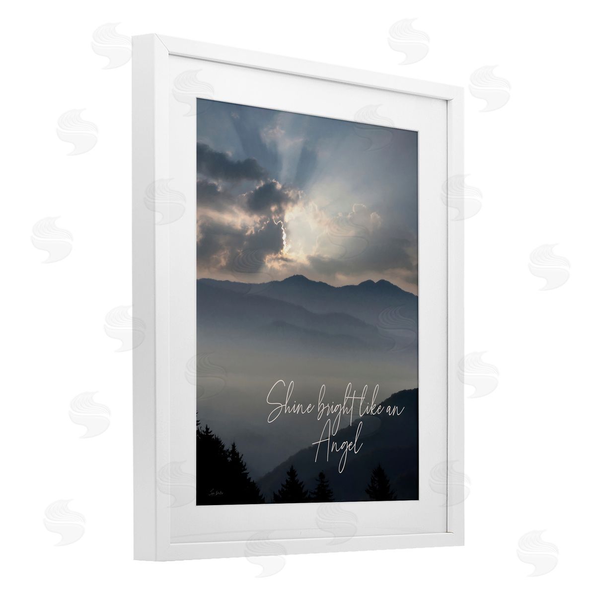 Lori Deiter Shine Bright Mountain Landscape White Framed Print Under Glass with Mat Wall Art