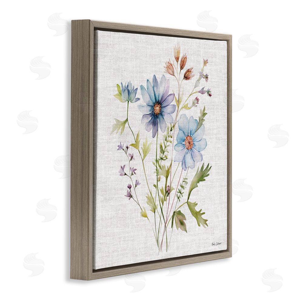 Nicole DeCamp Wild Floral Botanical Bundle Brown Floating Frame Canvas Wall Art Print