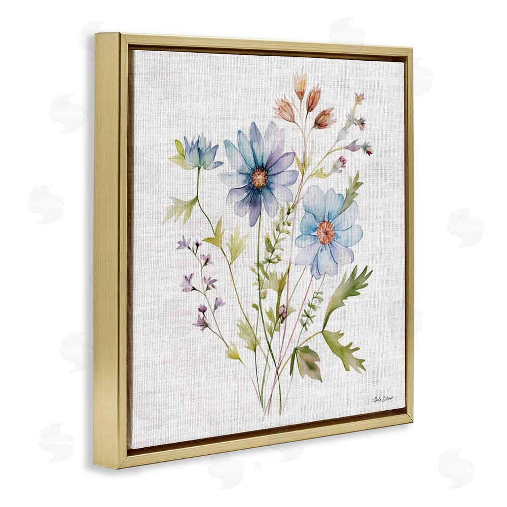 Nicole DeCamp Wild Floral Botanical Bundle Gold Floating Frame Canvas Wall Art Print