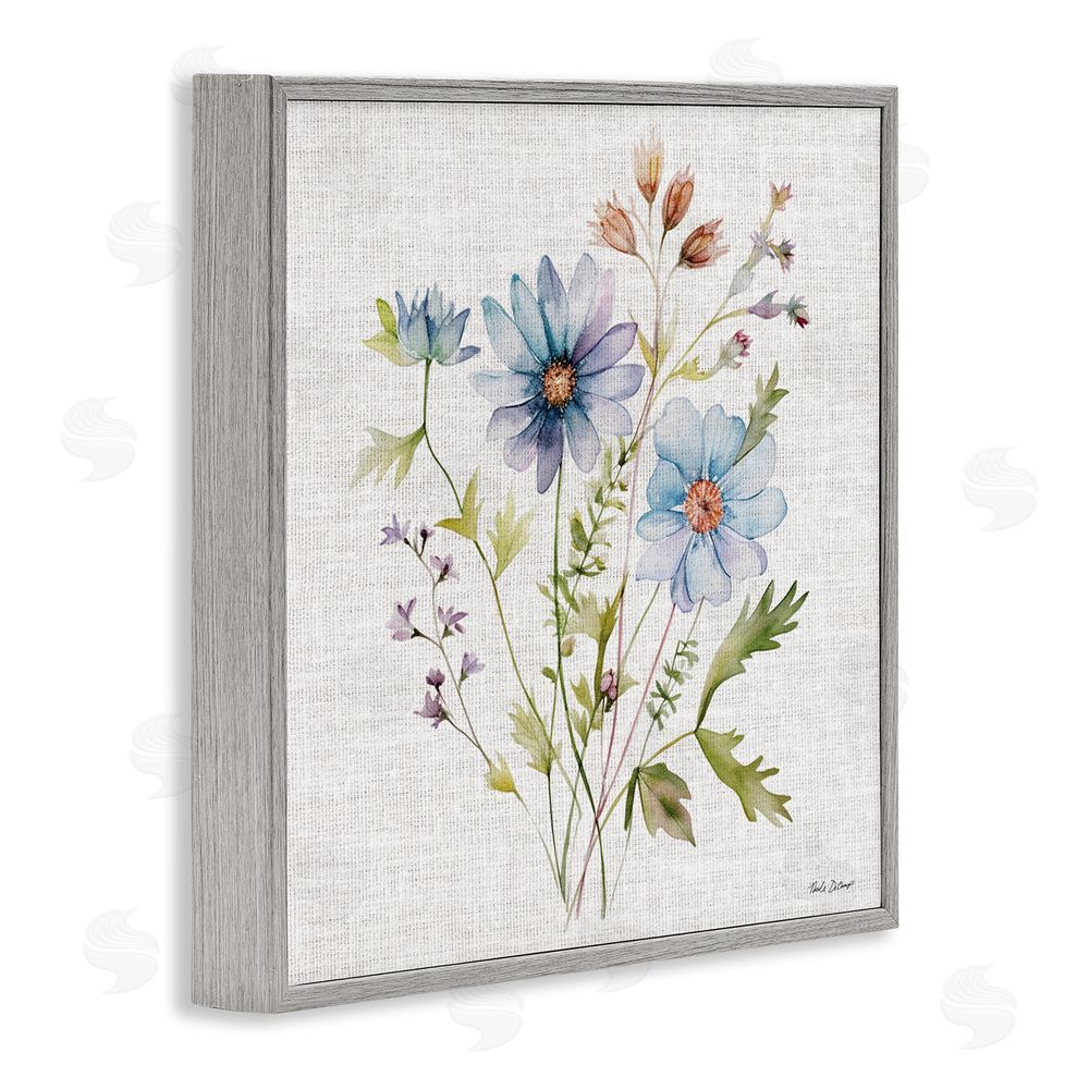 Nicole DeCamp Wild Floral Botanical Bundle Gray Framed Giclee Wall Art Print