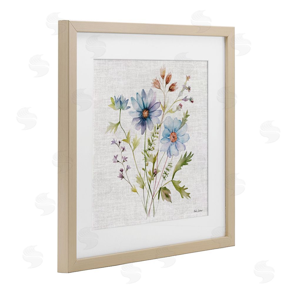 Nicole DeCamp Wild Floral Botanical Bundle Birch Framed Print Under Glass with White Mat Wall Art