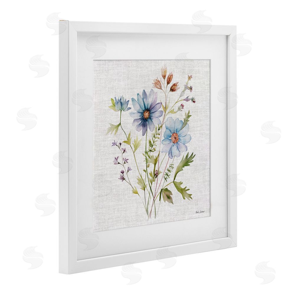 Nicole DeCamp Wild Floral Botanical Bundle White Framed Print Under Glass with Mat Wall Art