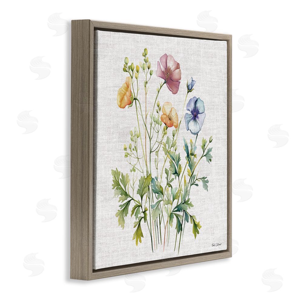 Nicole DeCamp Wild Botanical Bundle Brown Floating Frame Canvas Wall Art Print