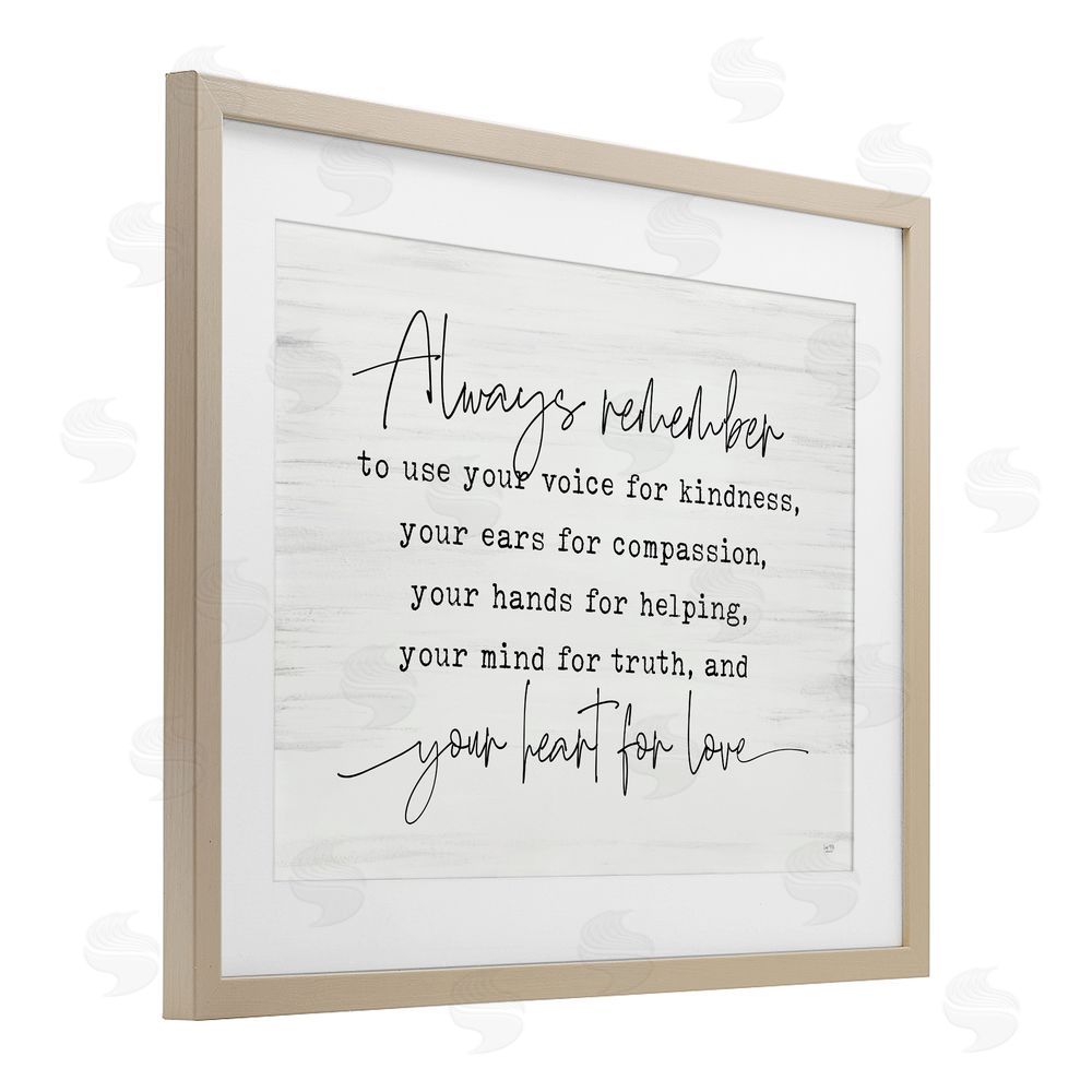 Lux + Me Designs Always Remember Heart For Love Birch Framed Print Under Glass with White Mat Wall Art