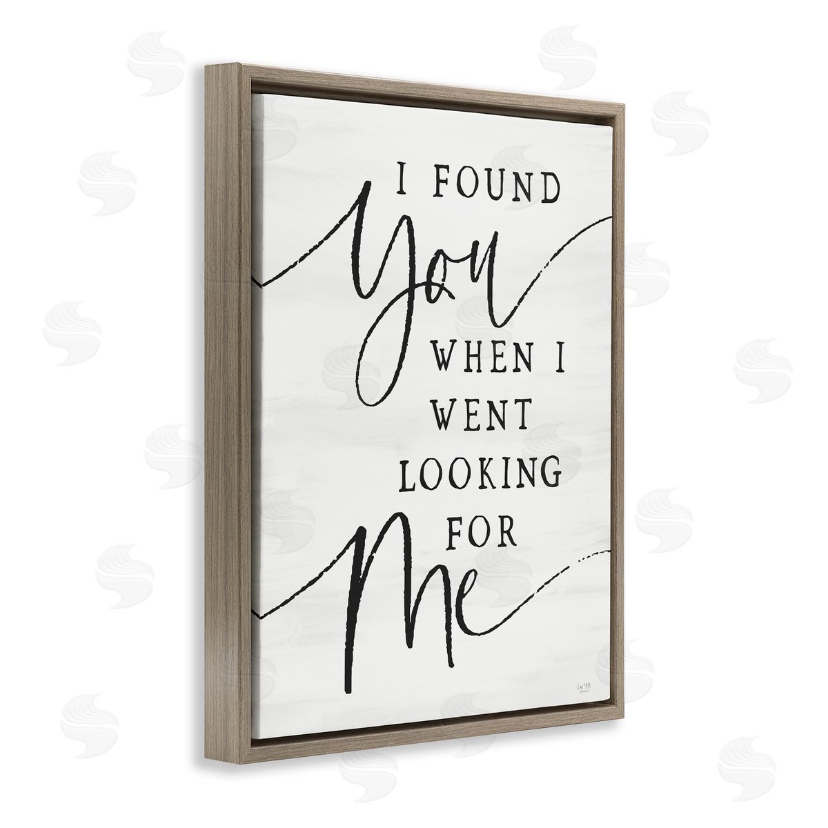 Lux + Me Designs I Found You Inspirational Brown Floating Frame Canvas Wall Art Print