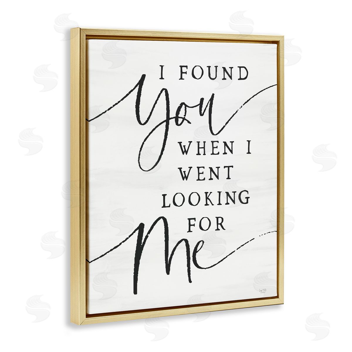 Lux + Me Designs I Found You Inspirational Gold Floating Frame Canvas Wall Art Print