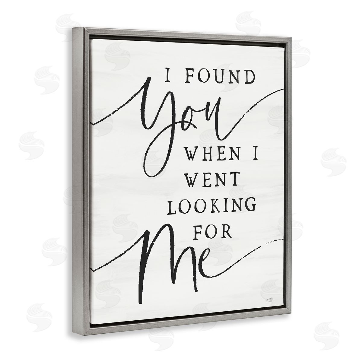 Lux + Me Designs I Found You Inspirational Gray Floating Frame Canvas Wall Art Print