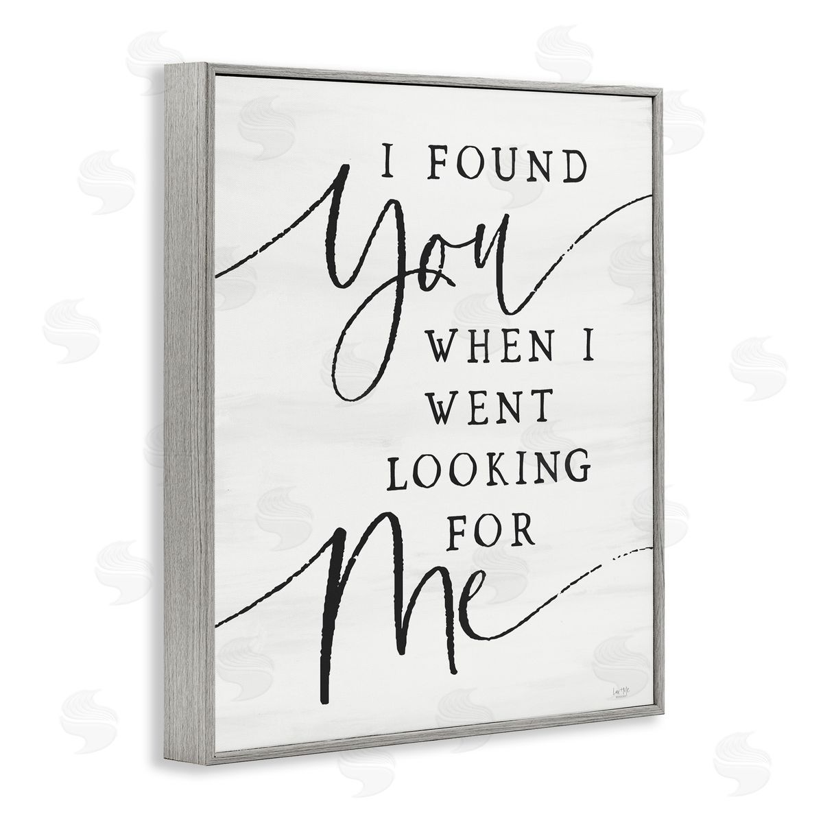 Lux + Me Designs I Found You Inspirational Gray Framed Giclee Wall Art Print