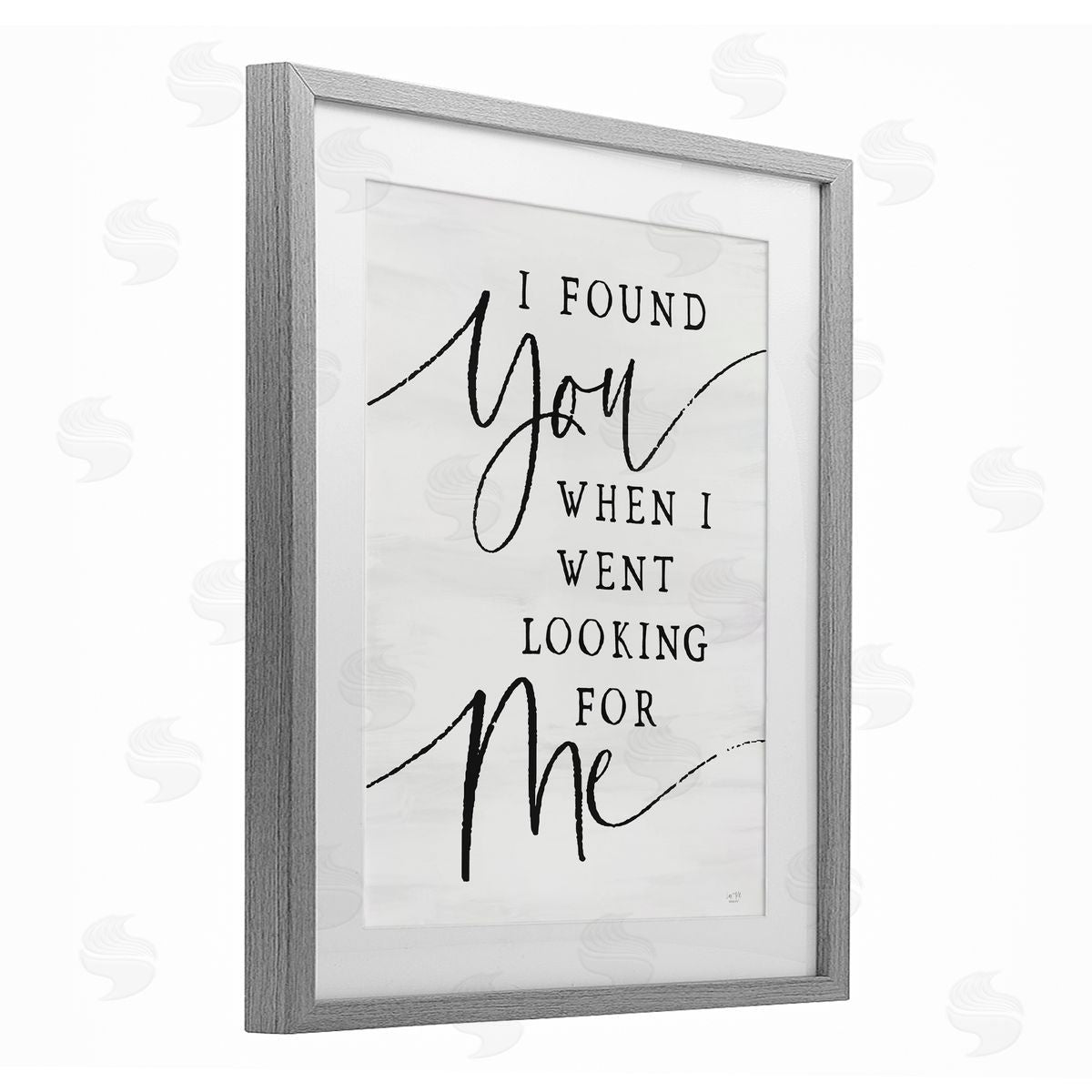 Lux + Me Designs I Found You Inspirational Gray Framed Print Under Glass with White Mat Wall Art