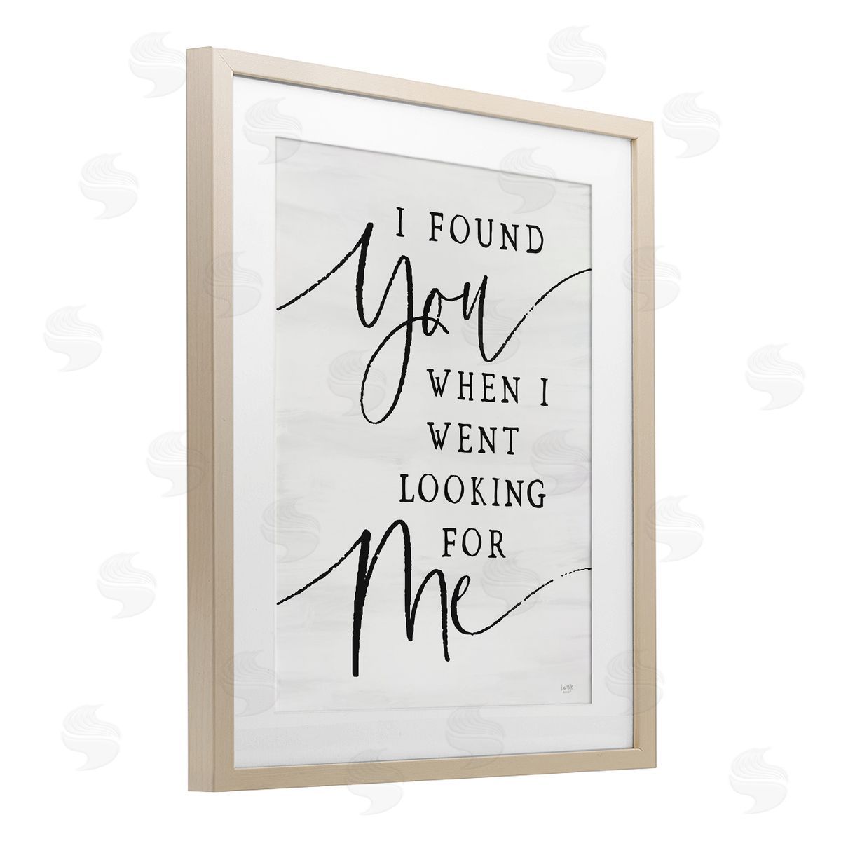Lux + Me Designs I Found You Inspirational Birch Framed Print Under Glass with White Mat Wall Art