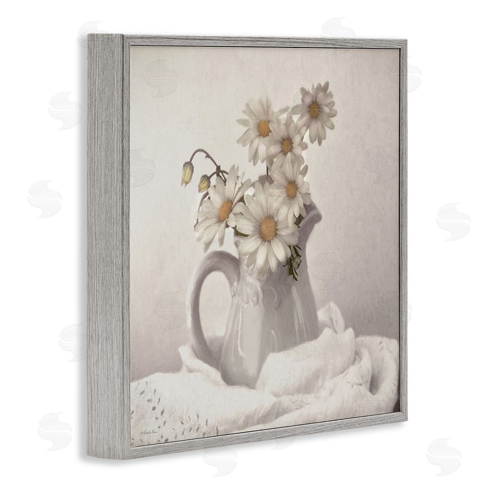Robin-Lee Viera Simple Pleasures Daisy Vase Gray Framed Giclee Wall Art Print