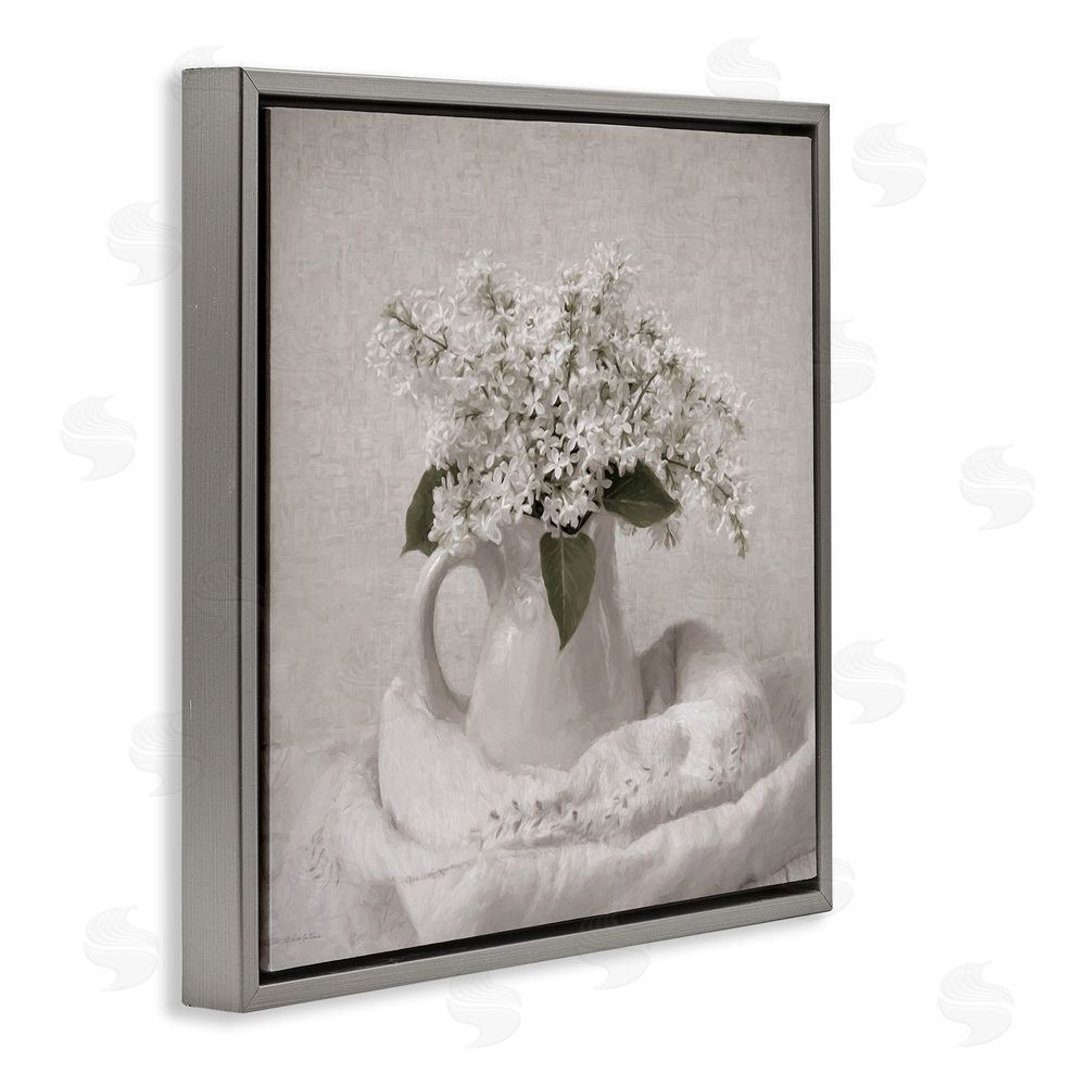 Robin-Lee Viera Lilac Simplicity Still Life Gray Floating Frame Canvas Wall Art Print
