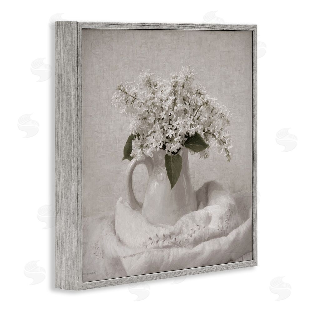 Robin-Lee Viera Lilac Simplicity Still Life Gray Framed Giclee Wall Art Print