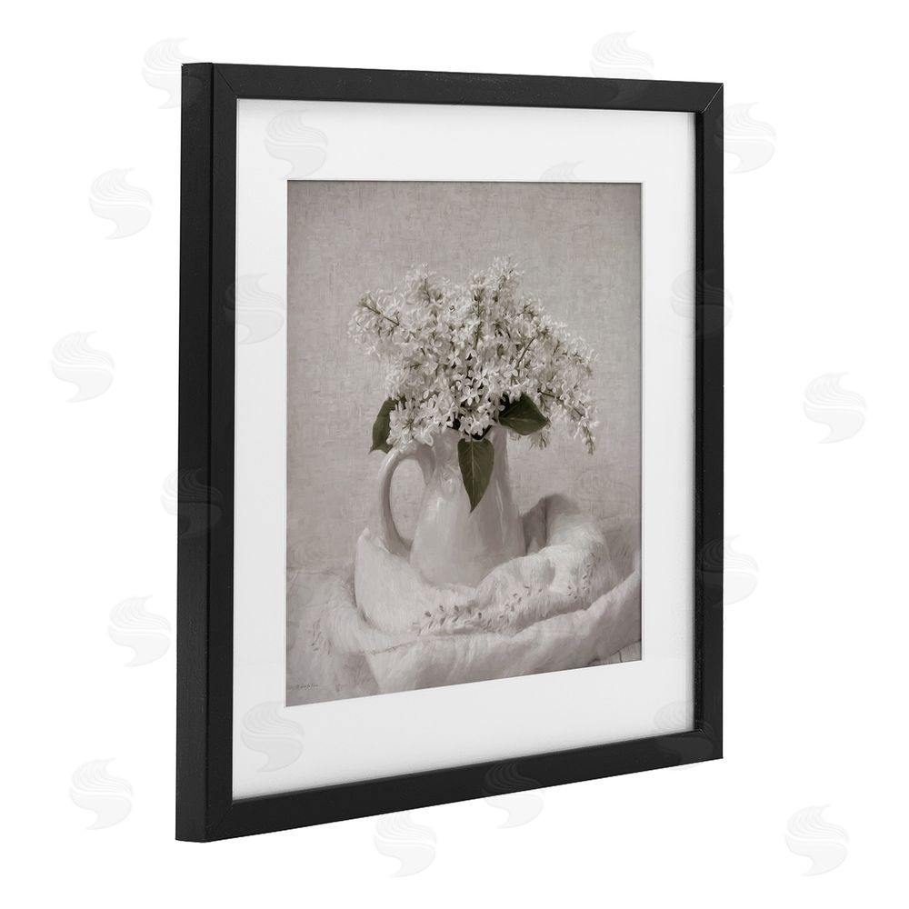 Robin-Lee Viera Lilac Simplicity Still Life Black Framed Print Under Glass with White Mat Wall Art