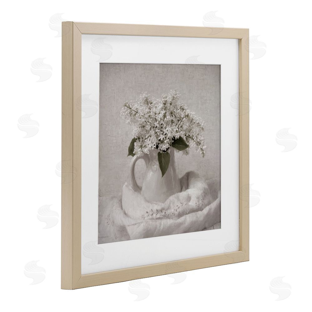 Robin-Lee Viera Lilac Simplicity Still Life Birch Framed Print Under Glass with White Mat Wall Art