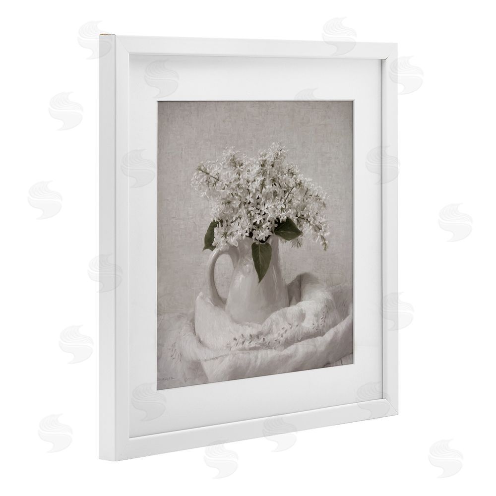 Robin-Lee Viera Lilac Simplicity Still Life White Framed Print Under Glass with Mat Wall Art