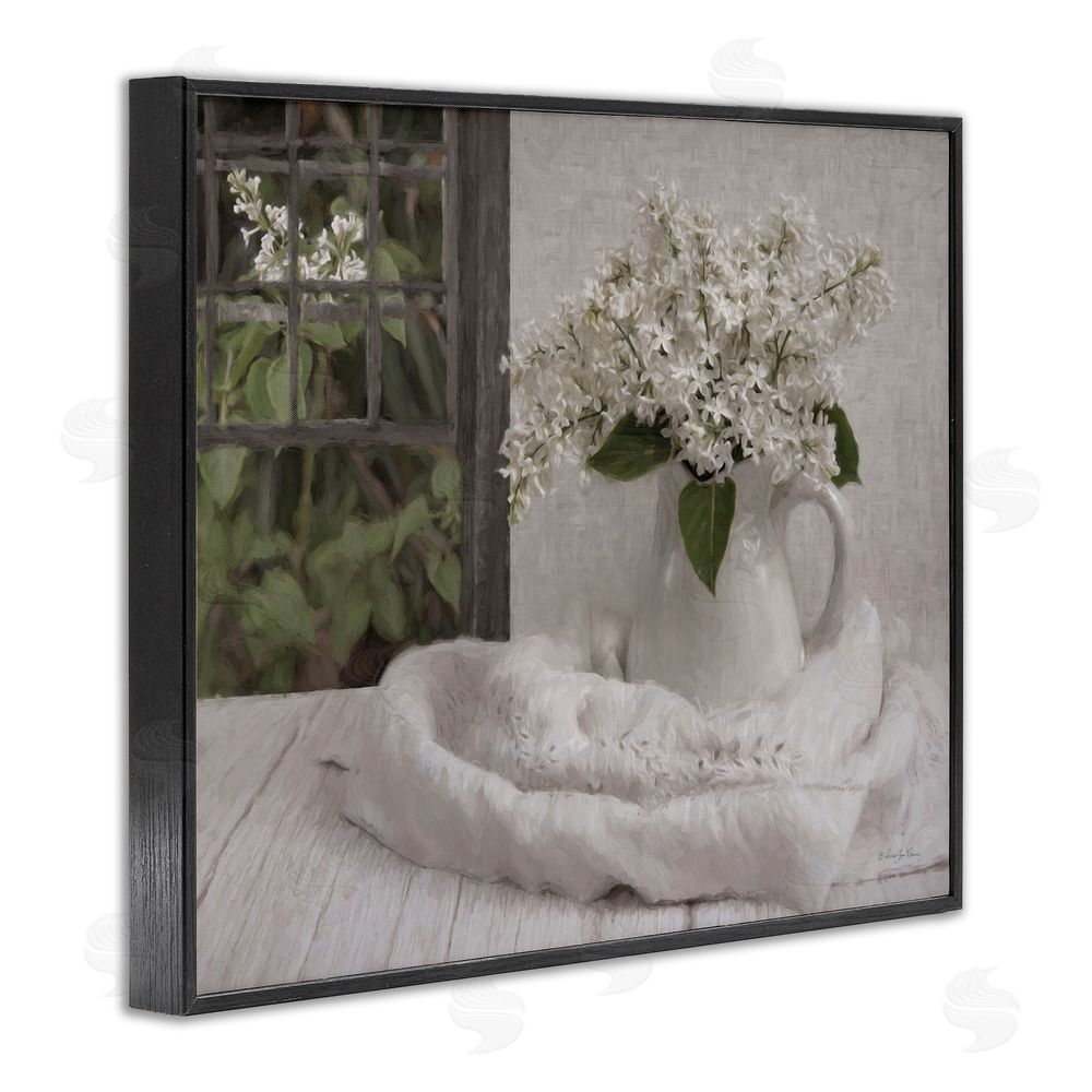 Robin-Lee Viera Fresh Lilacs Still Life Black Framed Giclee Wall Art Print