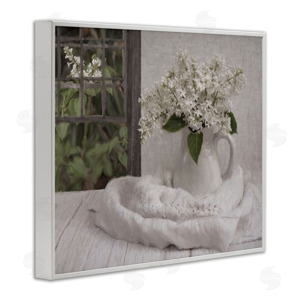 Robin-Lee Viera Fresh Lilacs Still Life White Framed Giclee Wall Art Print