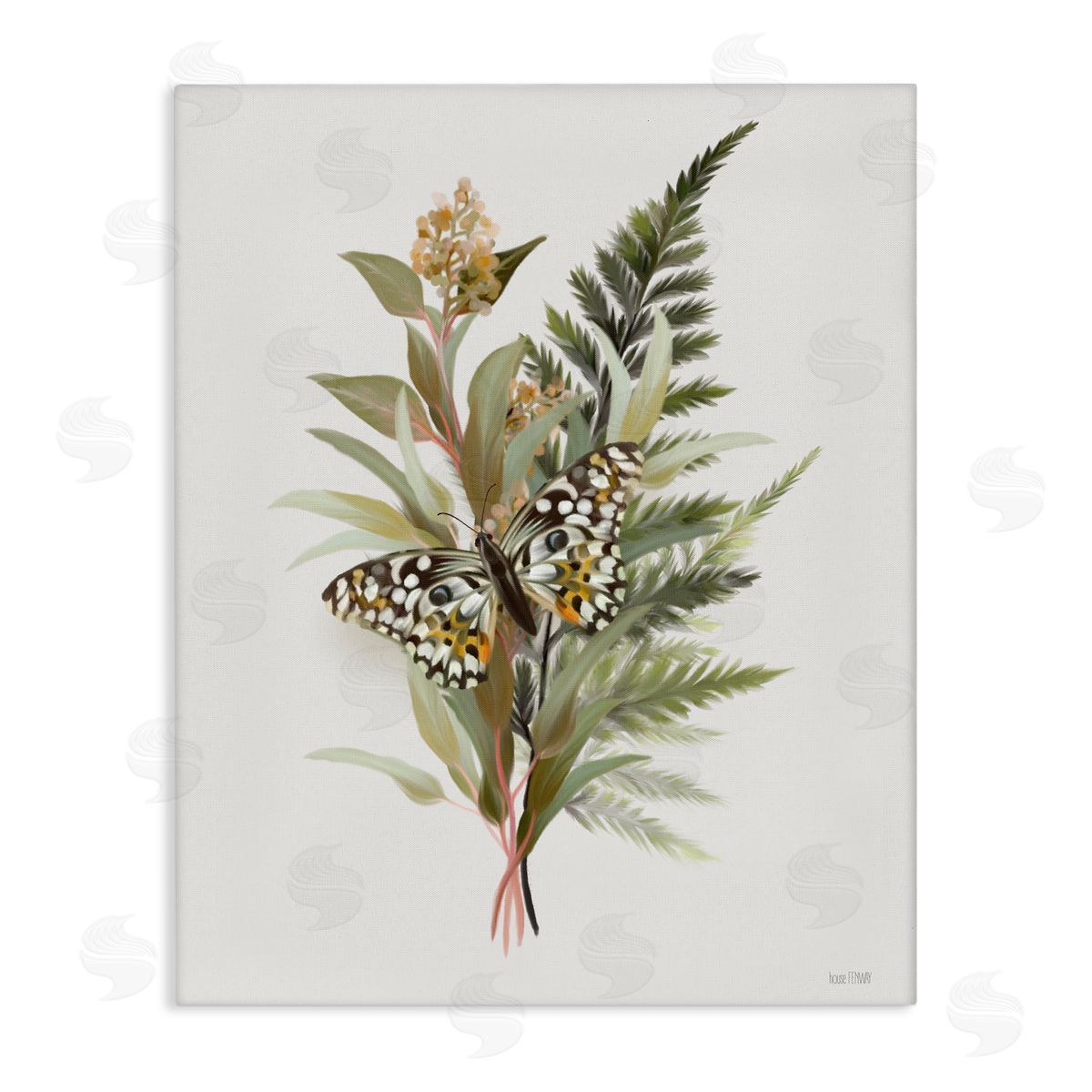 House Fenway Butterfly Grove Forest Ferns Canvas Wall Art Print