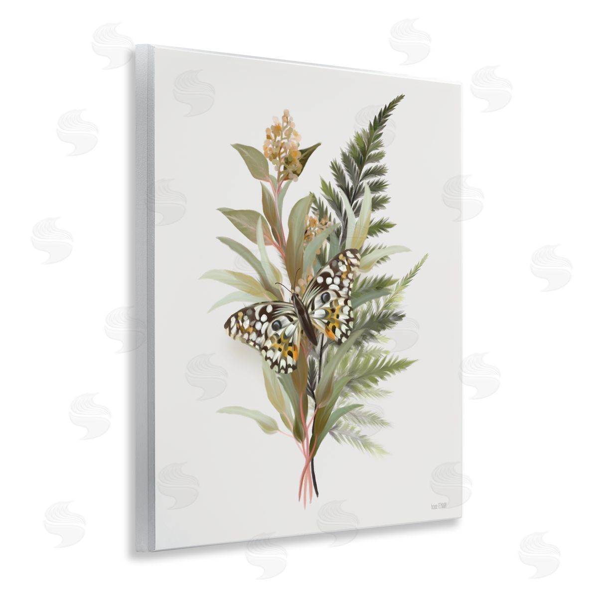 House Fenway Butterfly Grove Forest Ferns Wall Plaque Art Print
