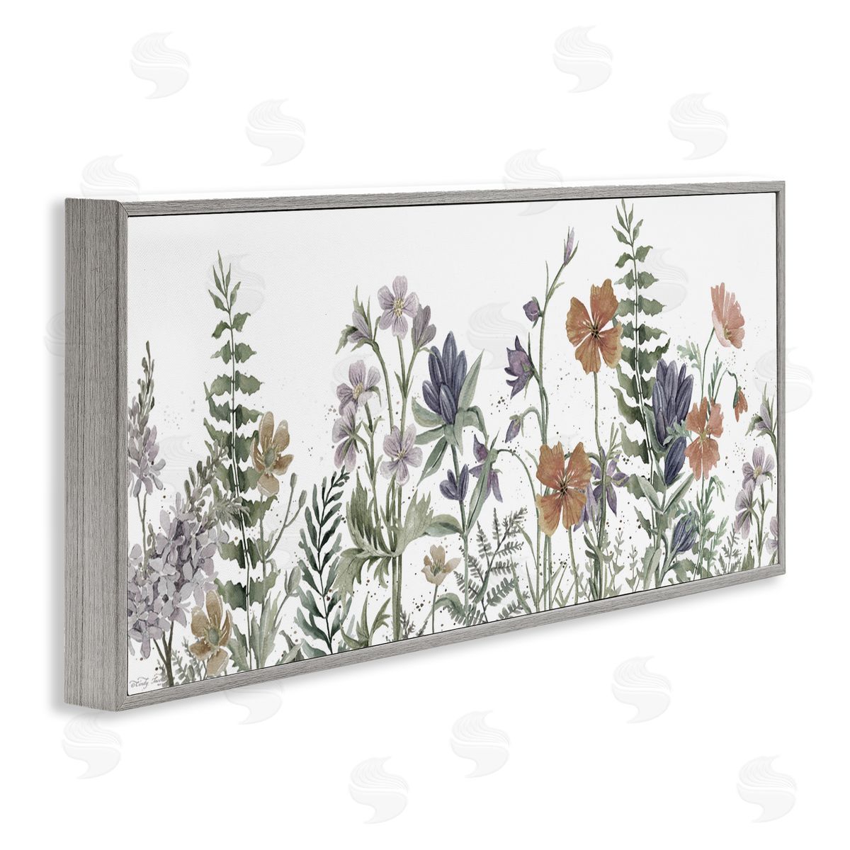 Cindy Jacobs Blushing Summer Botanicals Gray Framed Giclee Wall Art Print