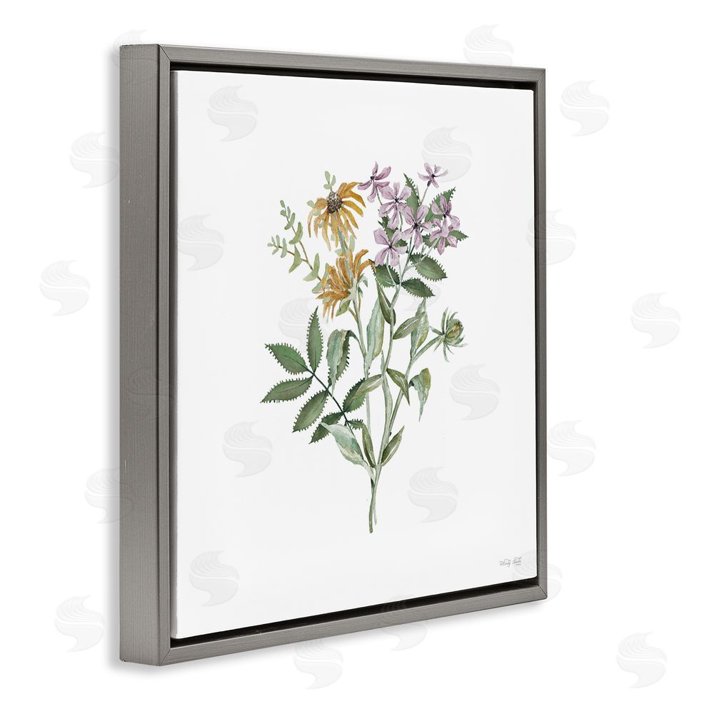 Cindy Jacobs Blooming Botanical Mix Gray Floating Frame Canvas Wall Art Print