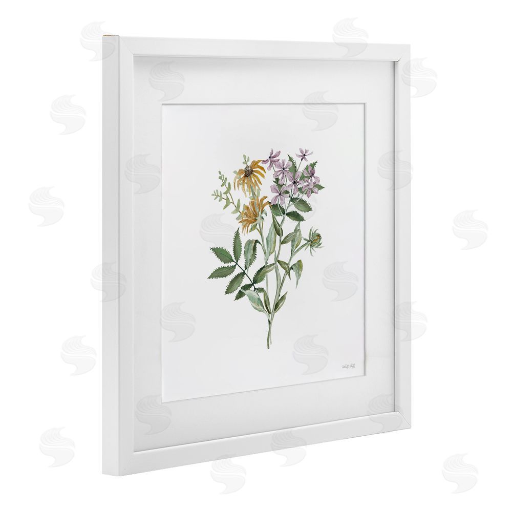 Cindy Jacobs Blooming Botanical Mix White Framed Print Under Glass with Mat Wall Art
