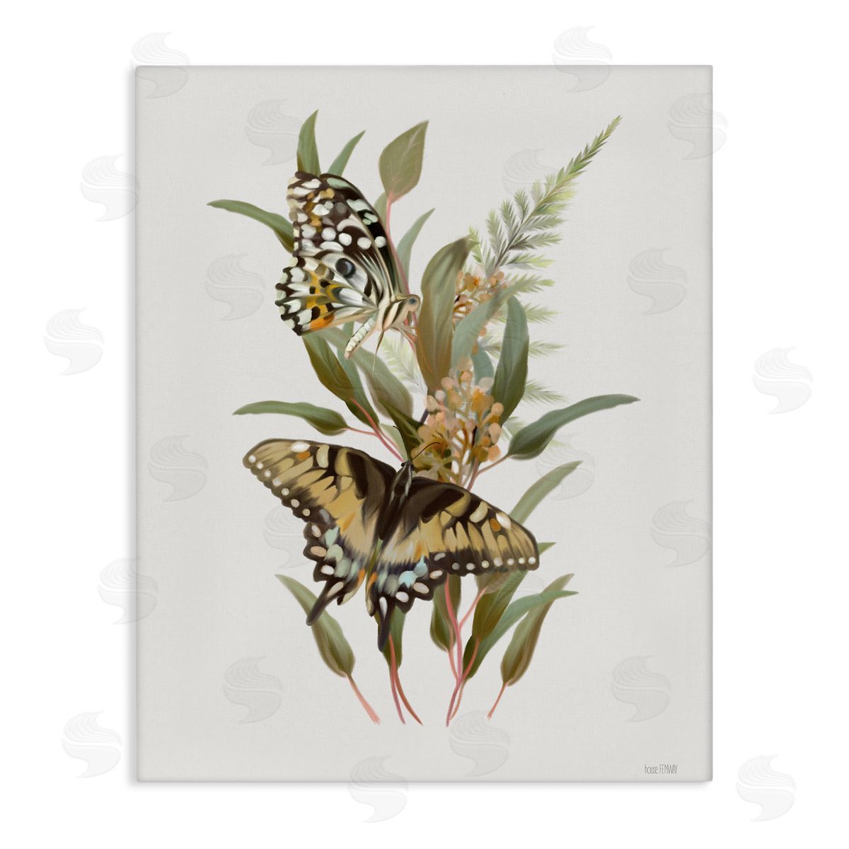 House Fenway Butterfly Grove Forest Greenery Canvas Wall Art Print