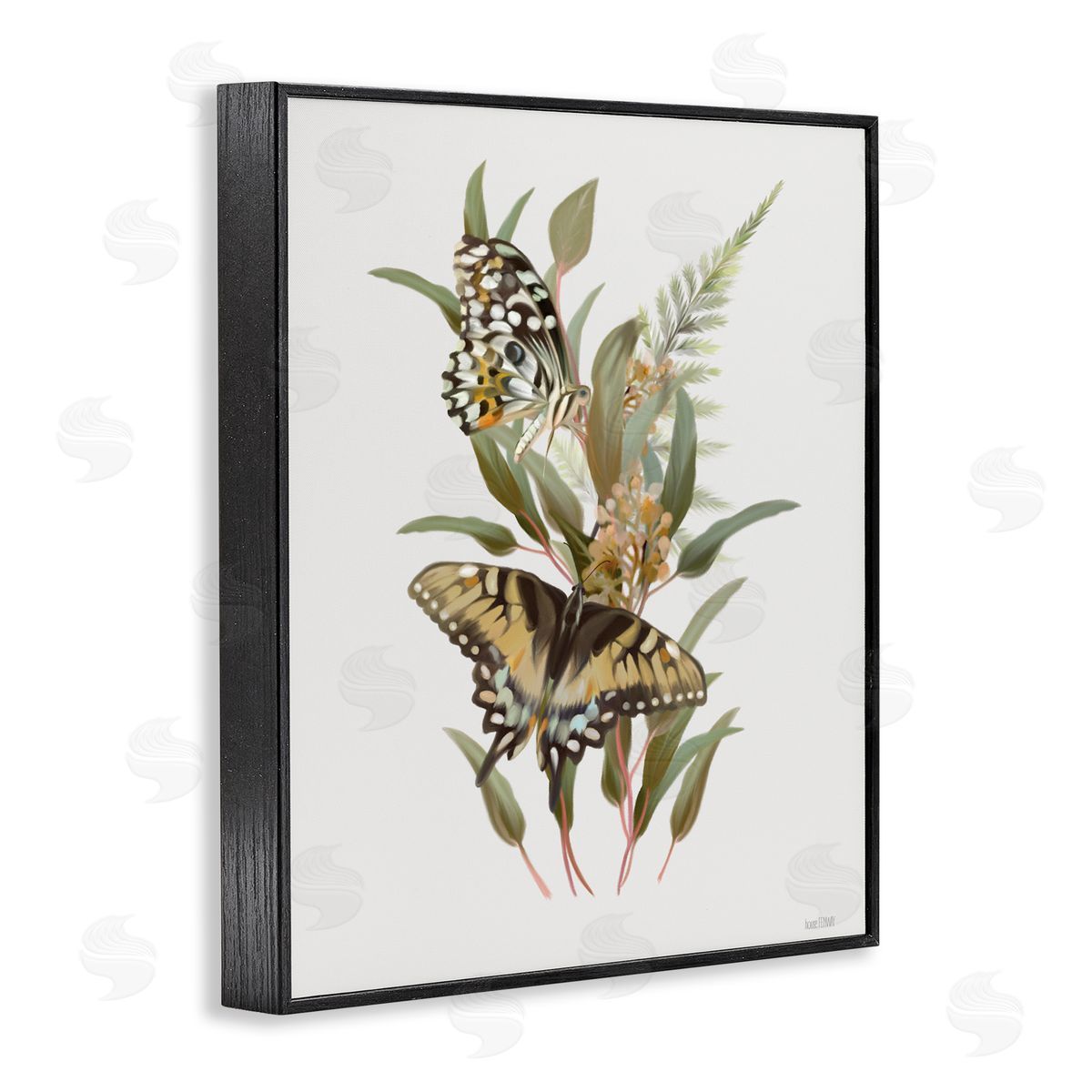 House Fenway Butterfly Grove Forest Greenery Black Framed Giclee Wall Art Print