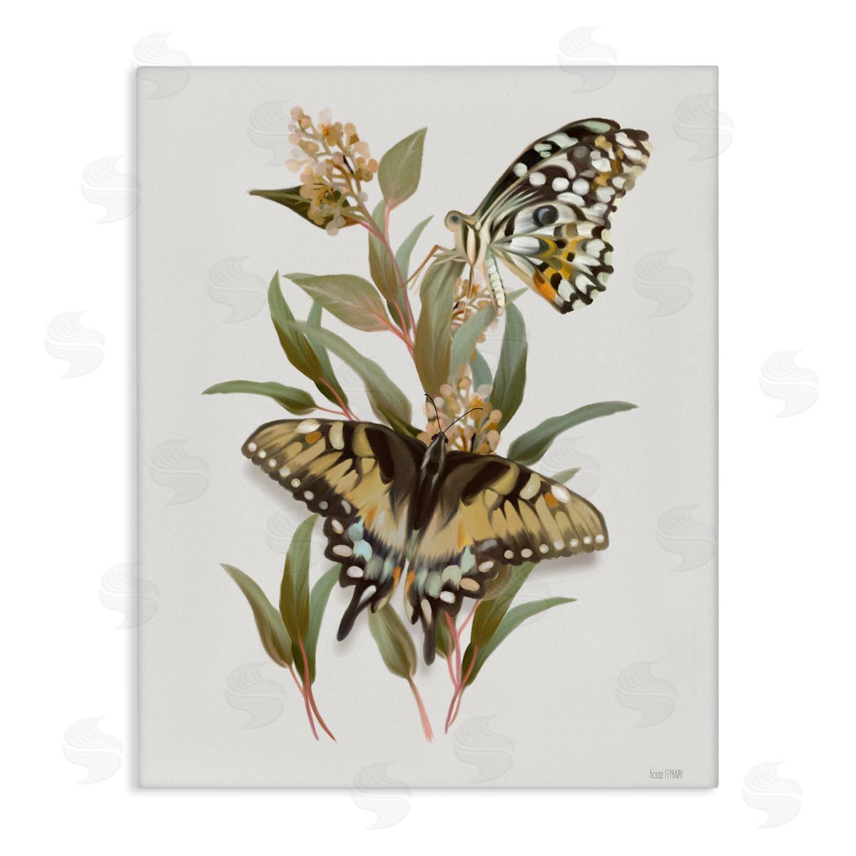 House Fenway Butterfly Grove Green Grasses Canvas Wall Art Print
