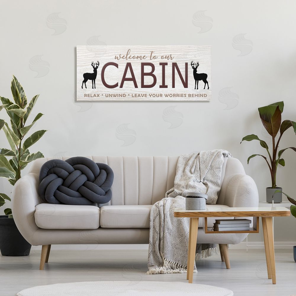 Seven Trees Design Leave Worries Behind Cabin Canvas Art on Wall