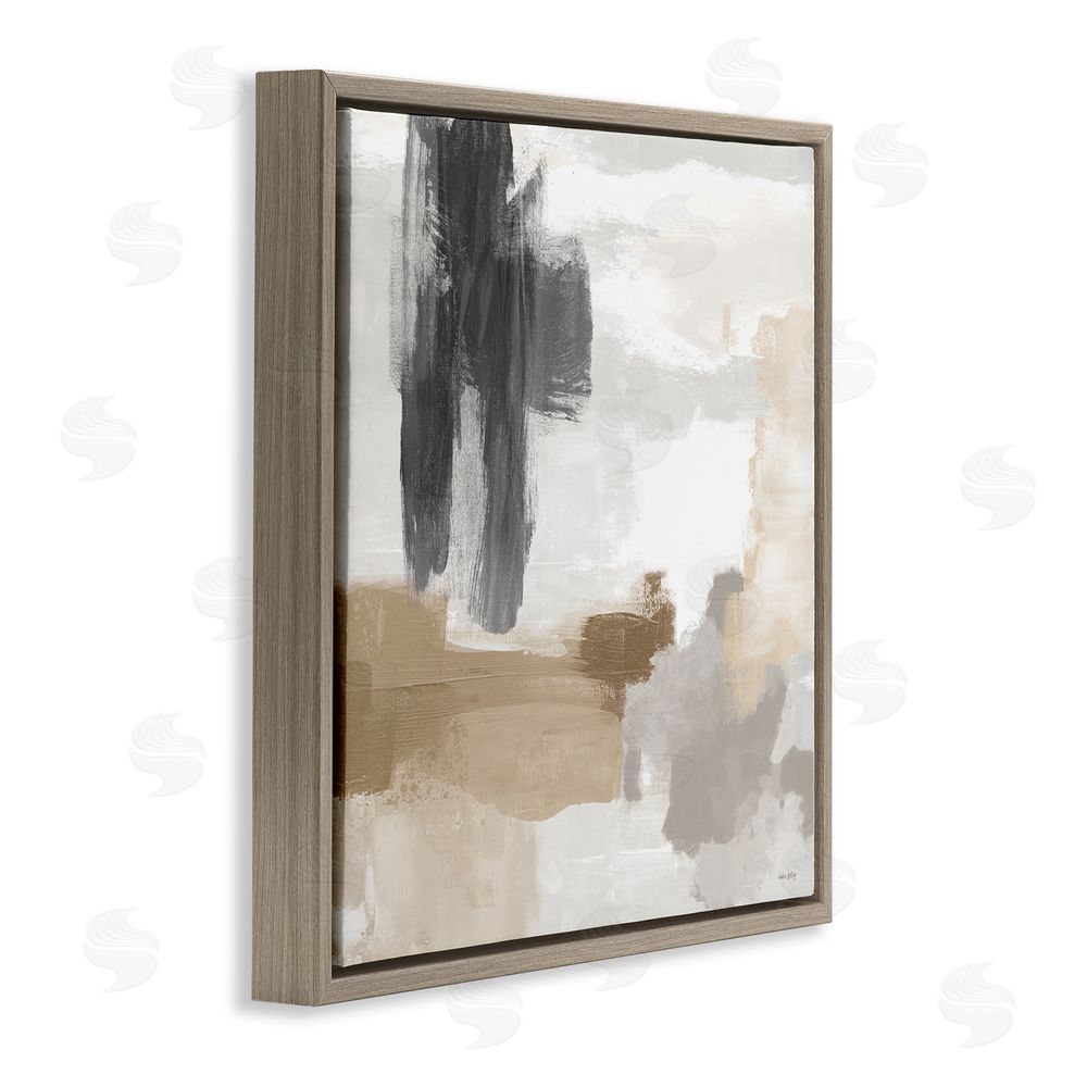 Amber Sterling Absent Minded Abstract Composition Brown Floating Frame Canvas Wall Art Print