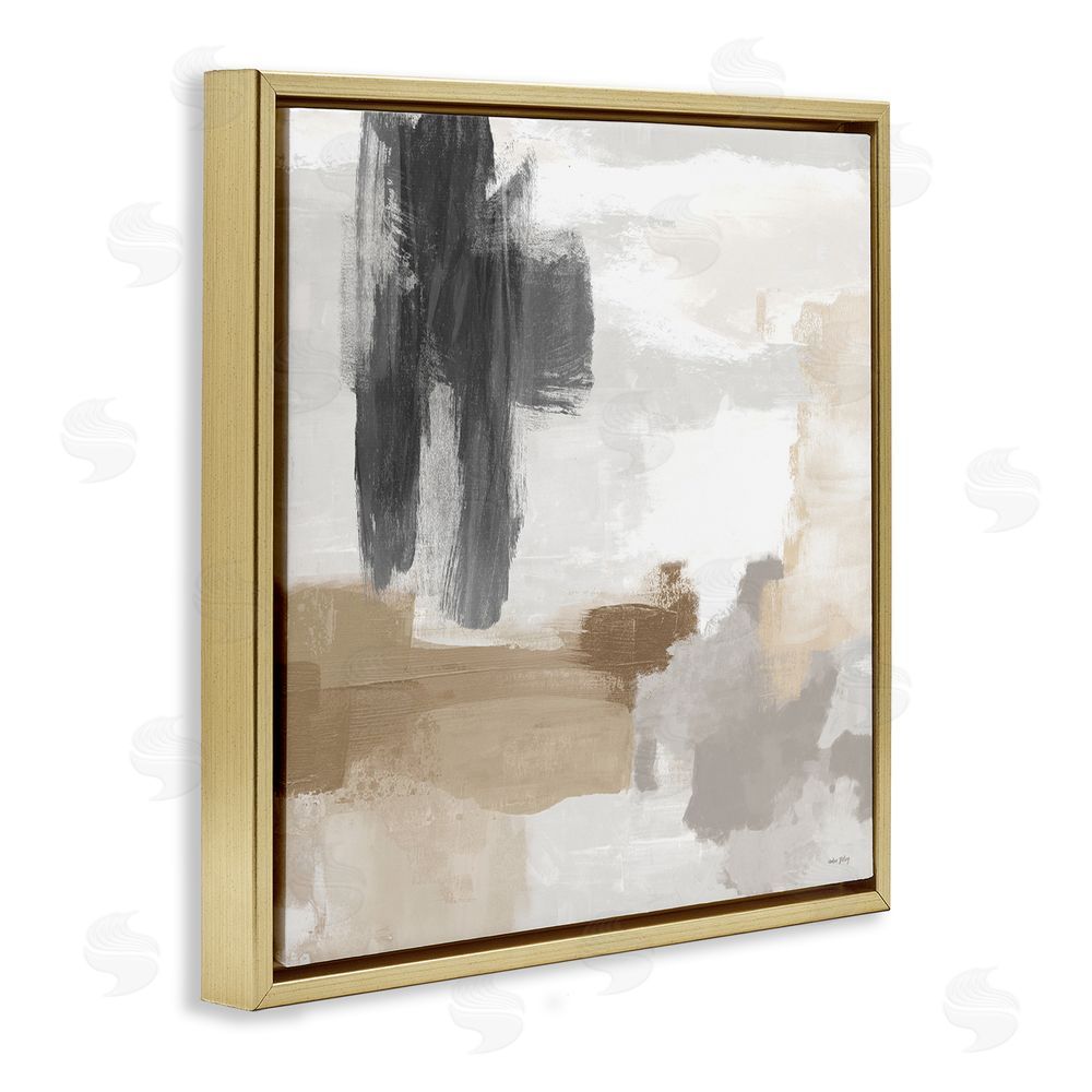Amber Sterling Absent Minded Abstract Composition Gold Floating Frame Canvas Wall Art Print
