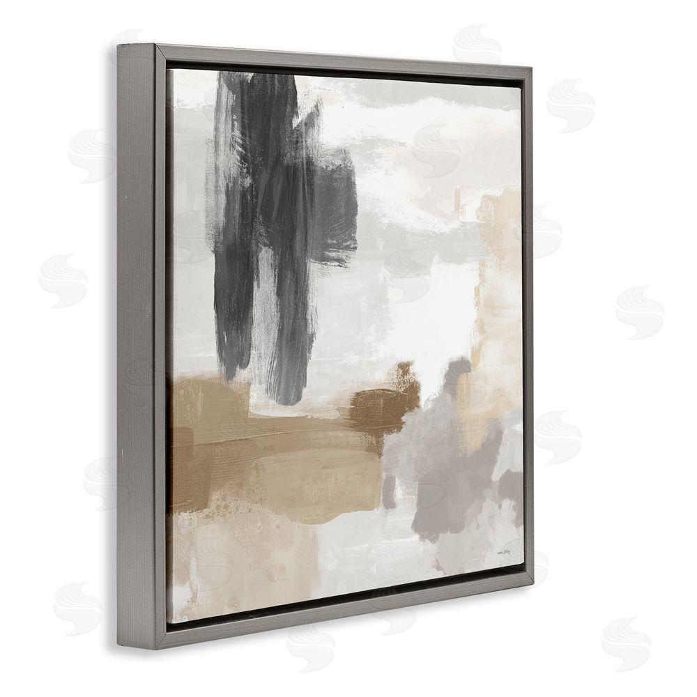 Amber Sterling Absent Minded Abstract Composition Gray Floating Frame Canvas Wall Art Print