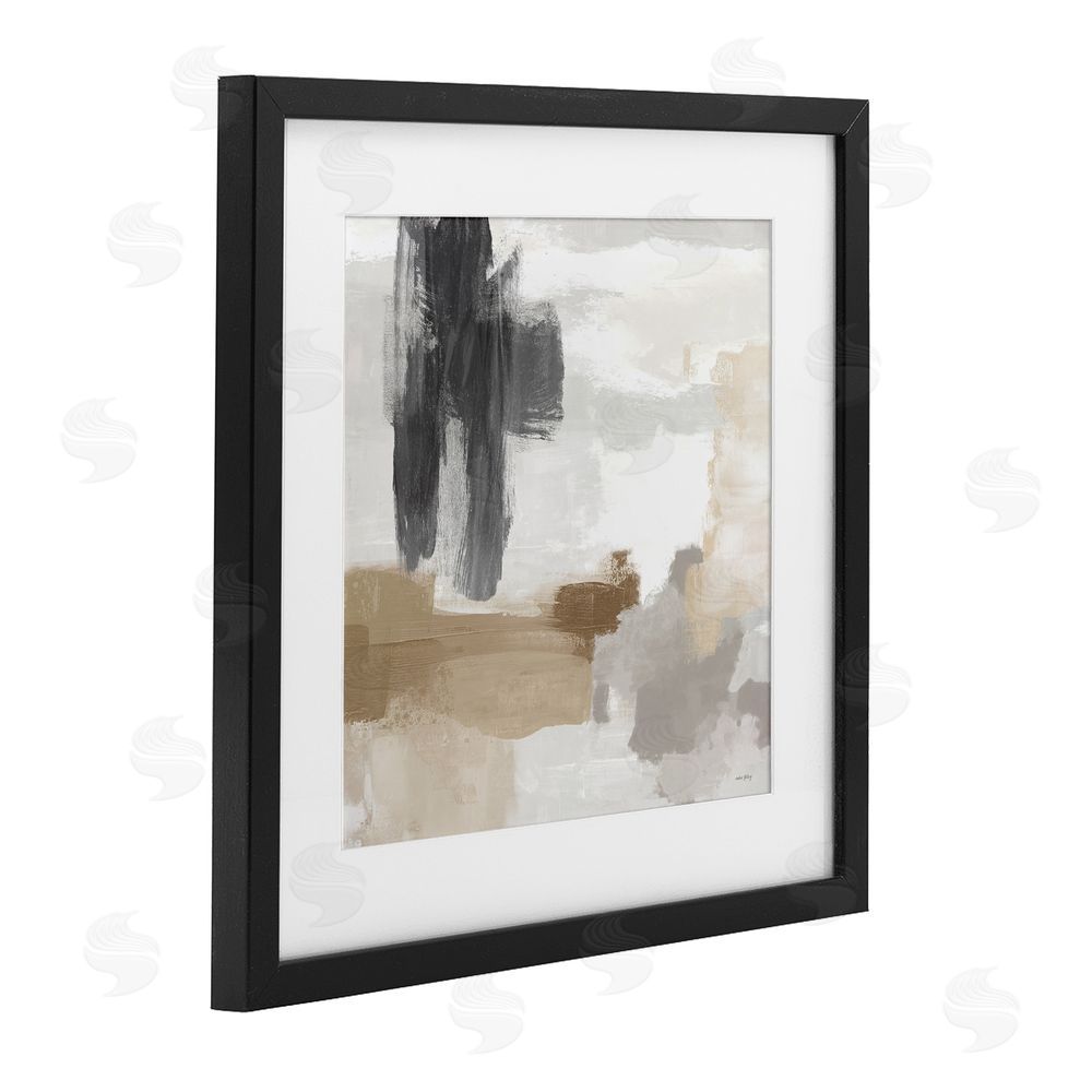 Amber Sterling Absent Minded Abstract Composition Black Framed Print Under Glass with White Mat Wall Art
