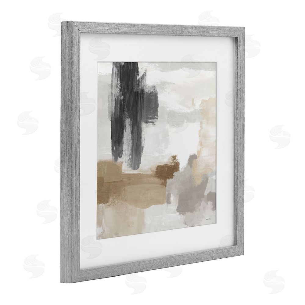 Amber Sterling Absent Minded Abstract Composition Gray Framed Print Under Glass with White Mat Wall Art