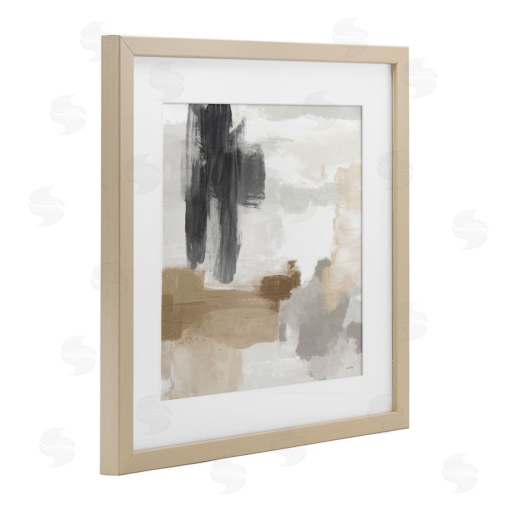 Amber Sterling Absent Minded Abstract Composition Birch Framed Print Under Glass with White Mat Wall Art