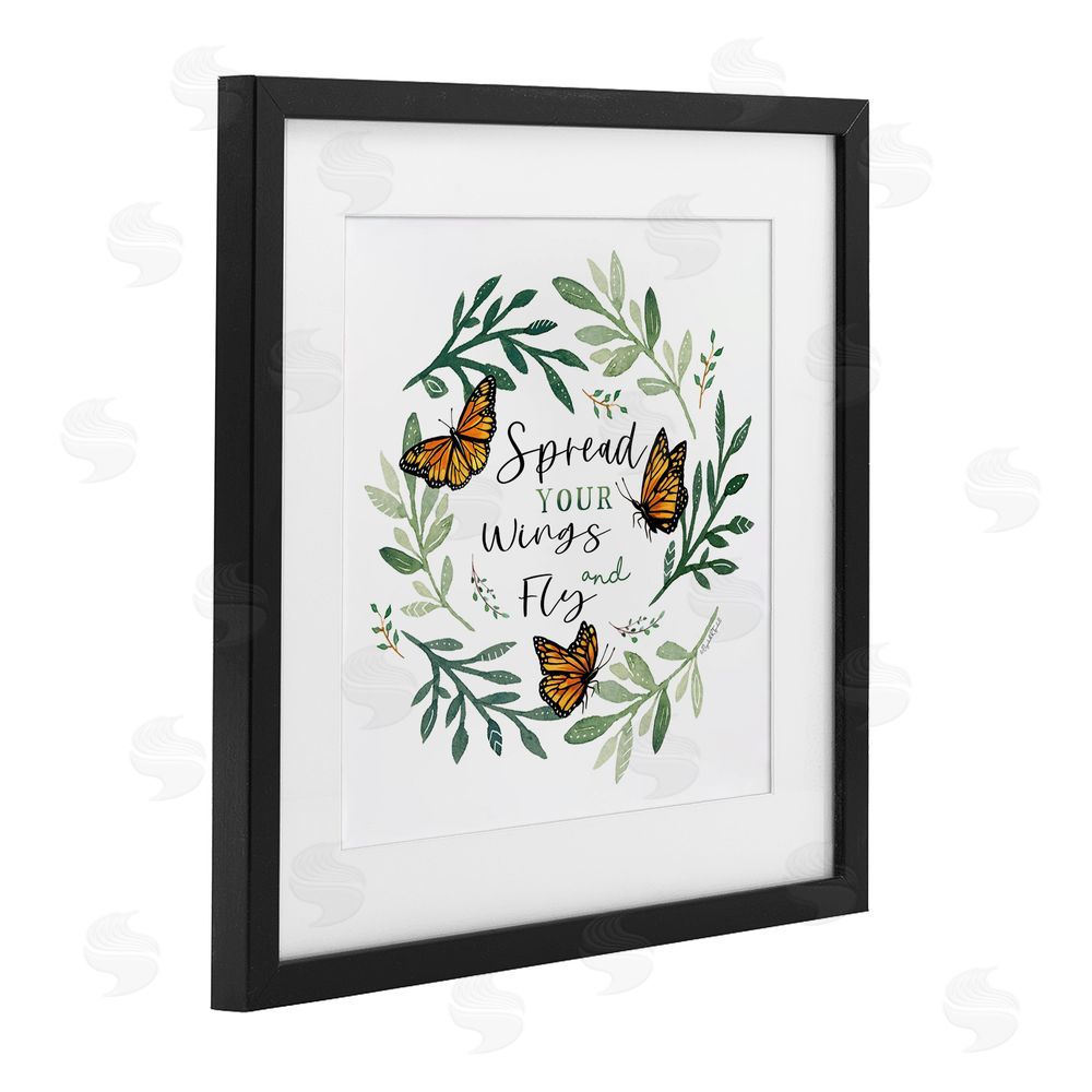 Elizabeth Tyndall Spread Your Wings Butterflies Black Framed Print Under Glass with White Mat Wall Art