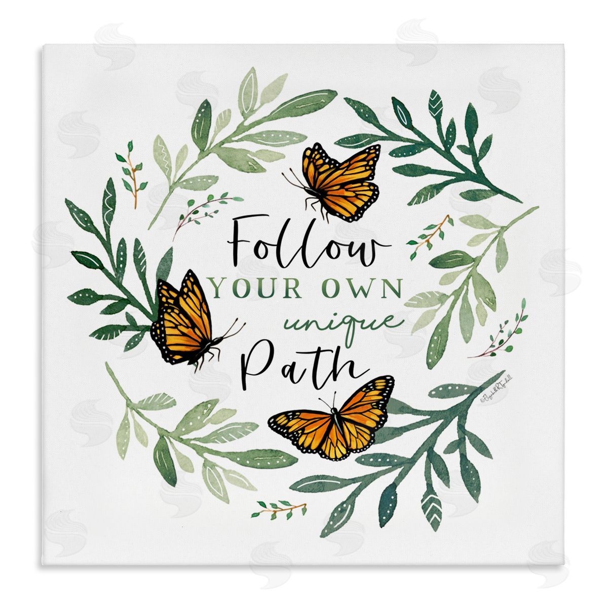 Elizabeth Tyndall Follow Unique Path Butterflies Canvas Wall Art Print