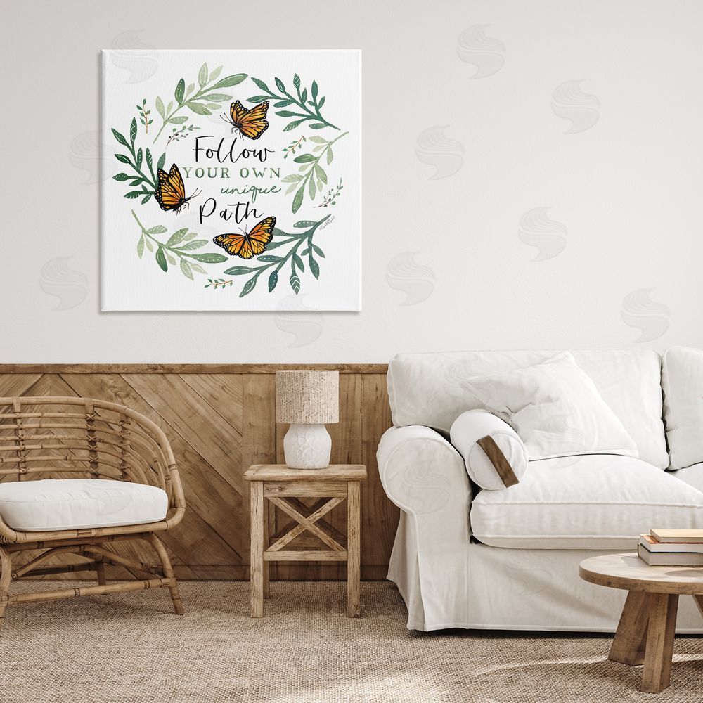 Elizabeth Tyndall Follow Unique Path Butterflies Canvas Art on Wall