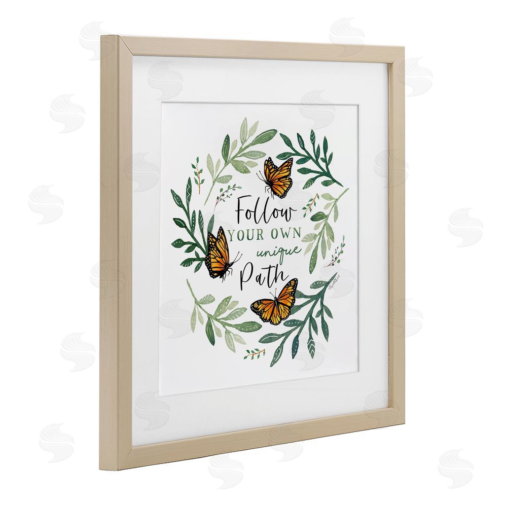 Elizabeth Tyndall Follow Unique Path Butterflies Birch Framed Print Under Glass with White Mat Wall Art
