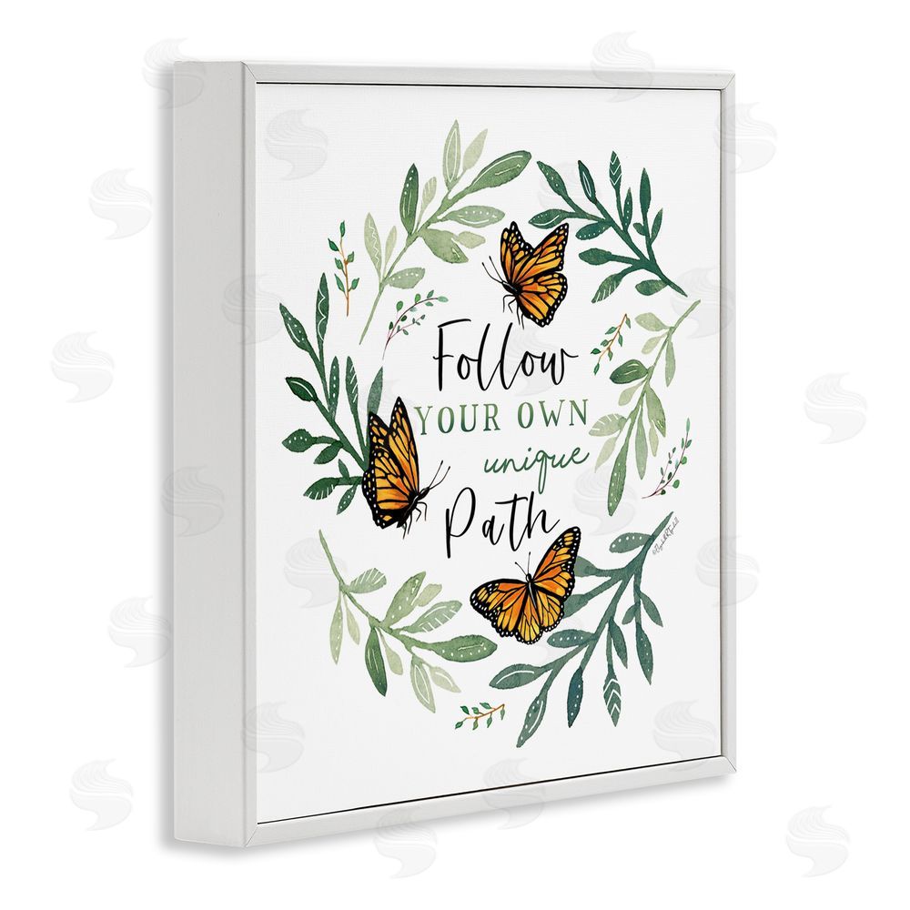 Elizabeth Tyndall Follow Unique Path Butterflies White Framed Giclee Wall Art Print
